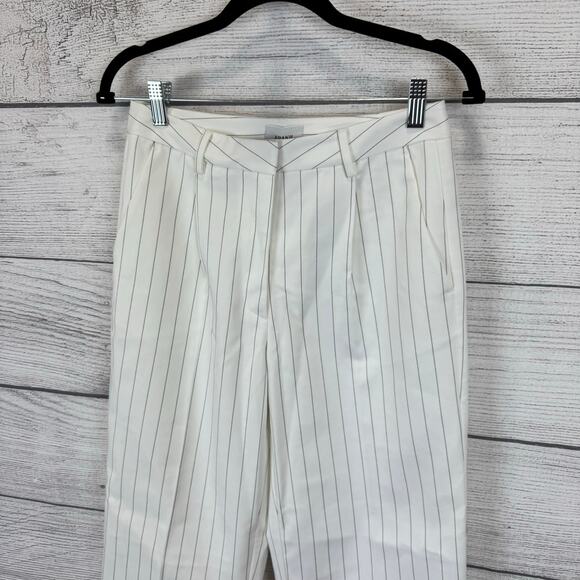 ARAKII Elegant White Striped Straight Leg Pants - Picture 2 of 13